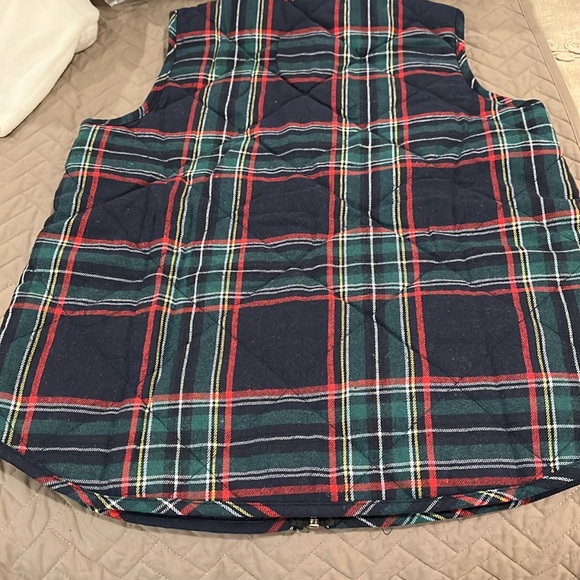 Mud Pie Brodie Navy Tartan Quilted Vest/NWT/Size S - Picture 6 of 9
